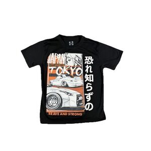 Legend Shirt Boys Medium 10/12 Black Tokyo Japan Anime Cars Racing Graphic Tee